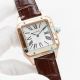 Replica Cartier Santos Automatic Watch Black Dial Brown Leather Strap Rose Gold Bezel Rose Gold watch Case (3)_th.jpg
